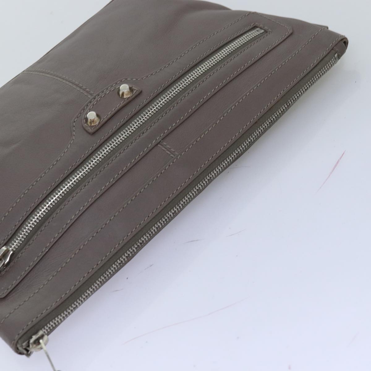 Balenciaga Clutch Bag Leather Gray 273022 — Designer Clutch Bag