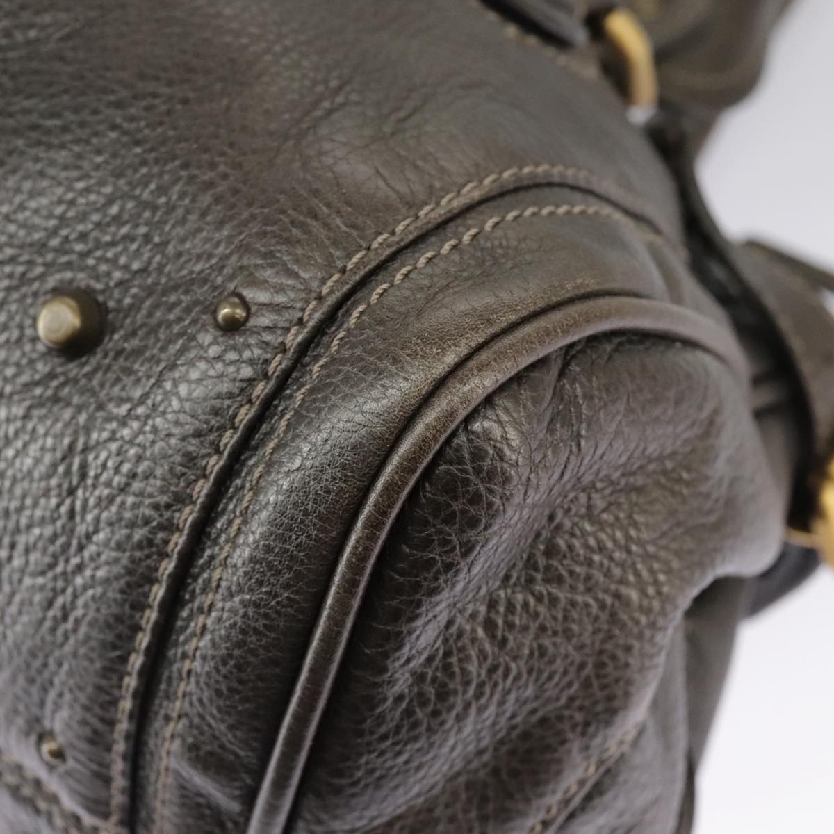 Side view of Chloe handbag Brown premium designer bag