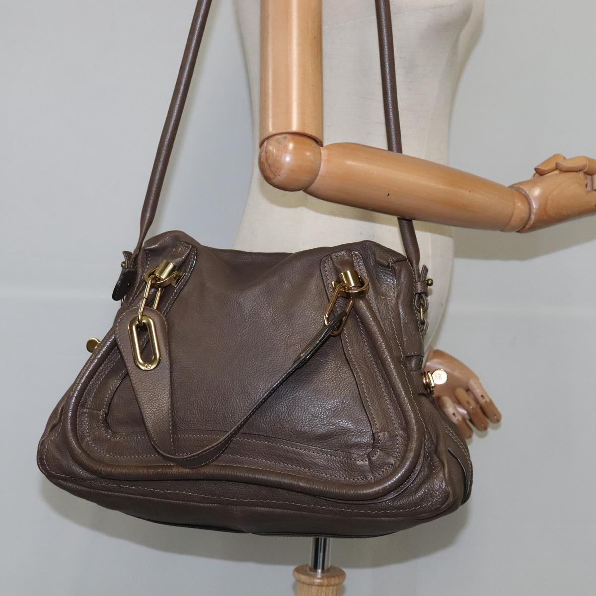 Chloe designer handbag leather closeup detail