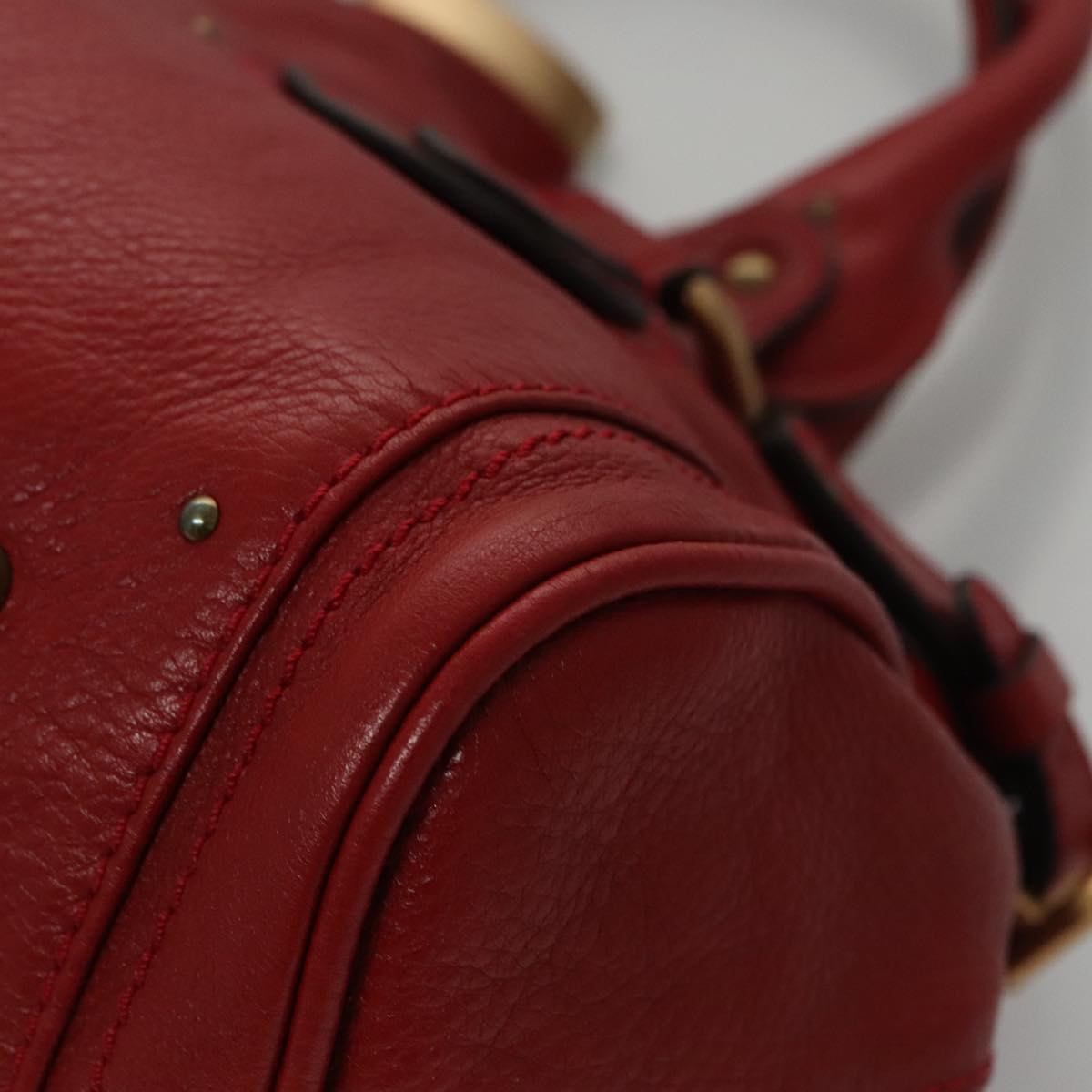 Chloe authentic luxury handbag Red leather craftsmanship