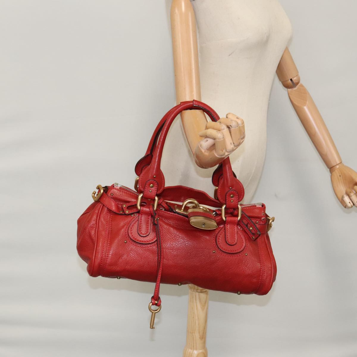 Chloe women's handbag Red luxury designer leather