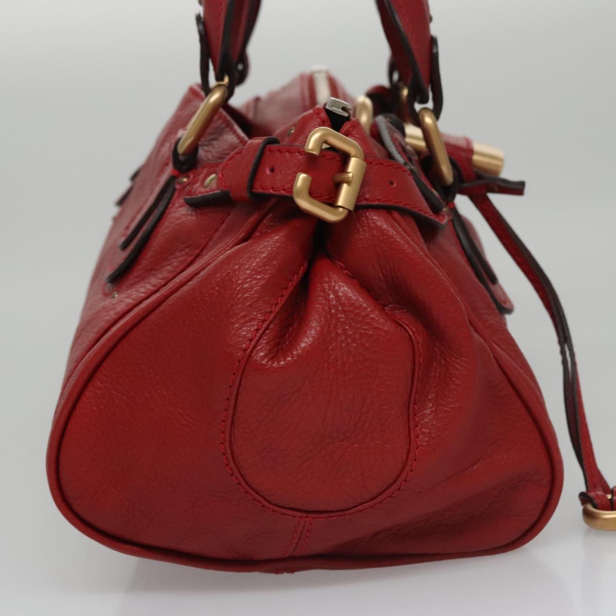 Chloe authentic luxury handbag Red leather craftsmanship