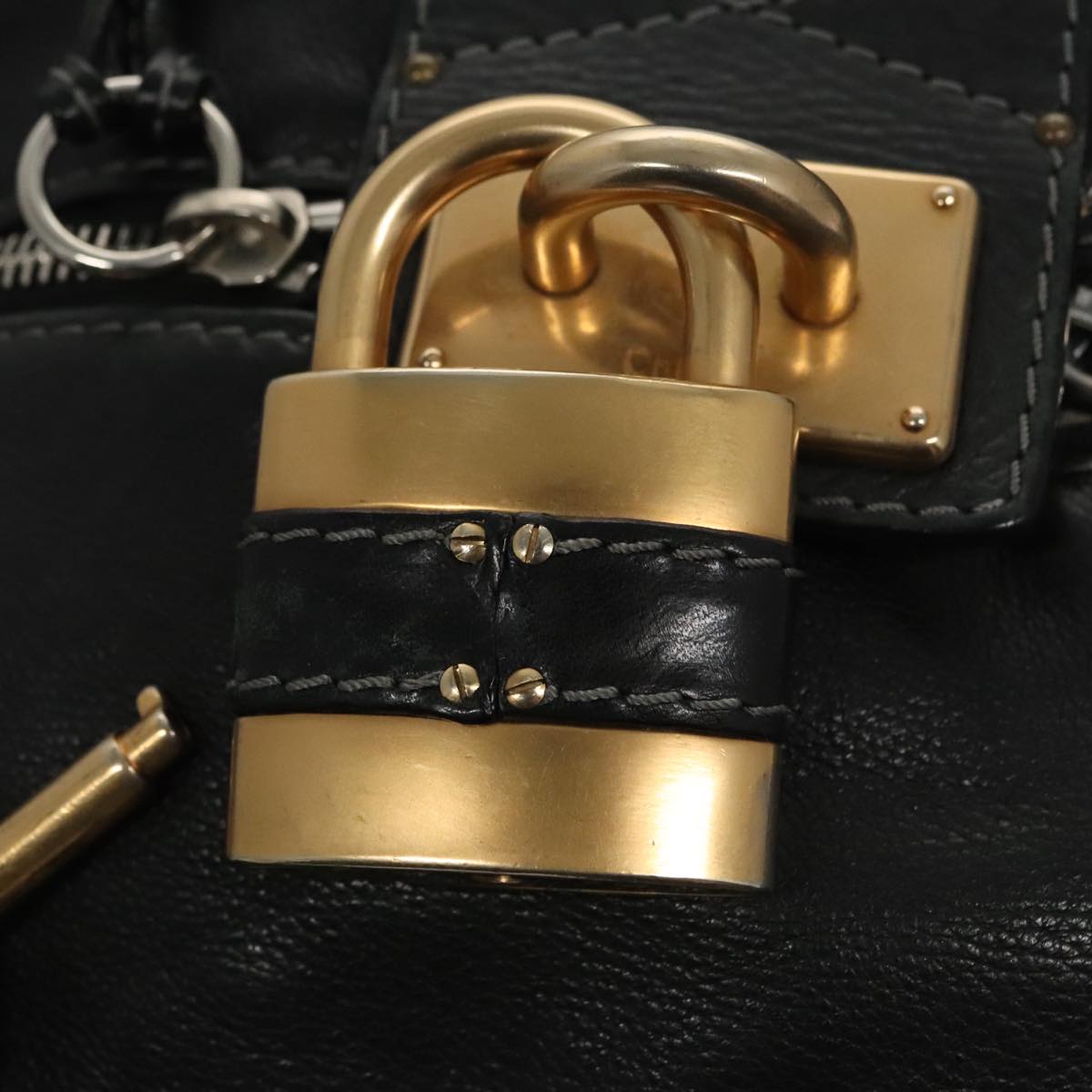 Chloe authentic luxury handbag Black leather craftsmanship