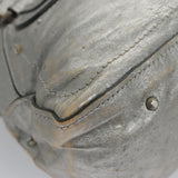 Chloe authentic luxury handbag Silver leather craftsmanship