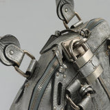 Chloe authentic luxury handbag Silver leather craftsmanship
