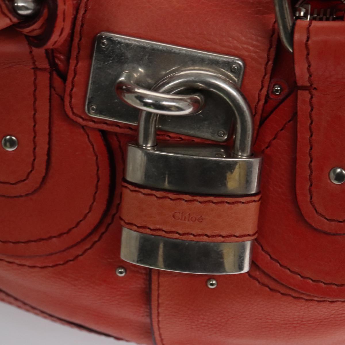 Chloe designer handbag leather closeup detail