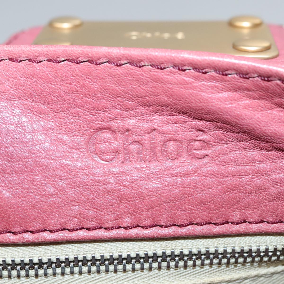 Chloe authentic luxury handbag Pink leather craftsmanship