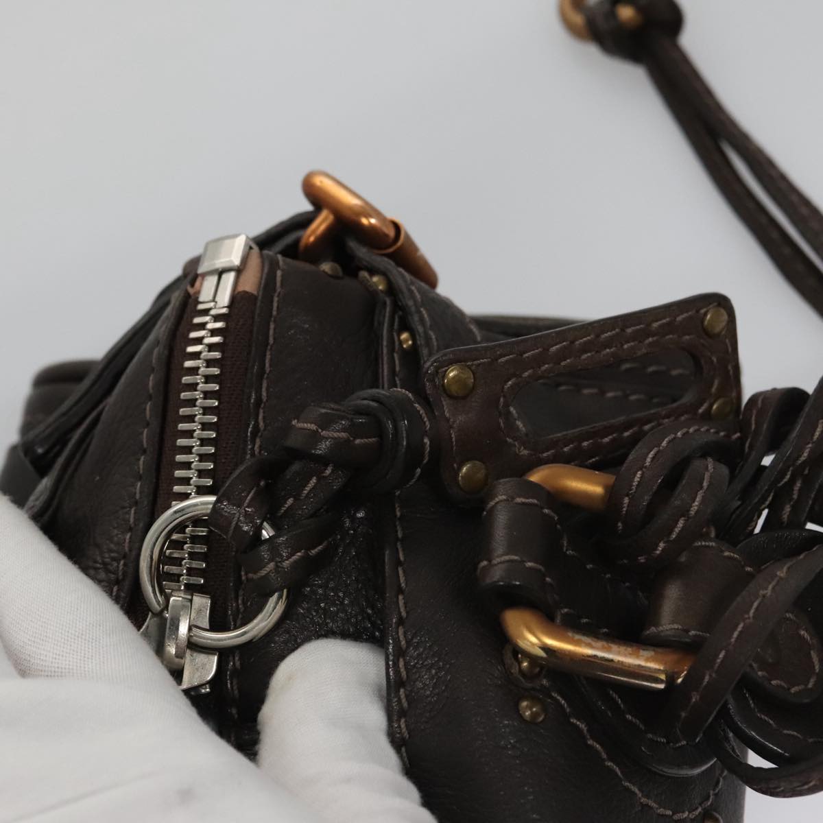 Opulex elegant leather Handbag top view