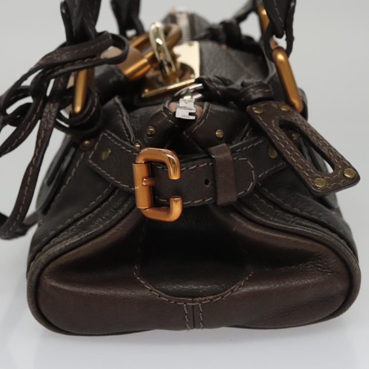 Side view of Chloe handbag Brown premium designer bag