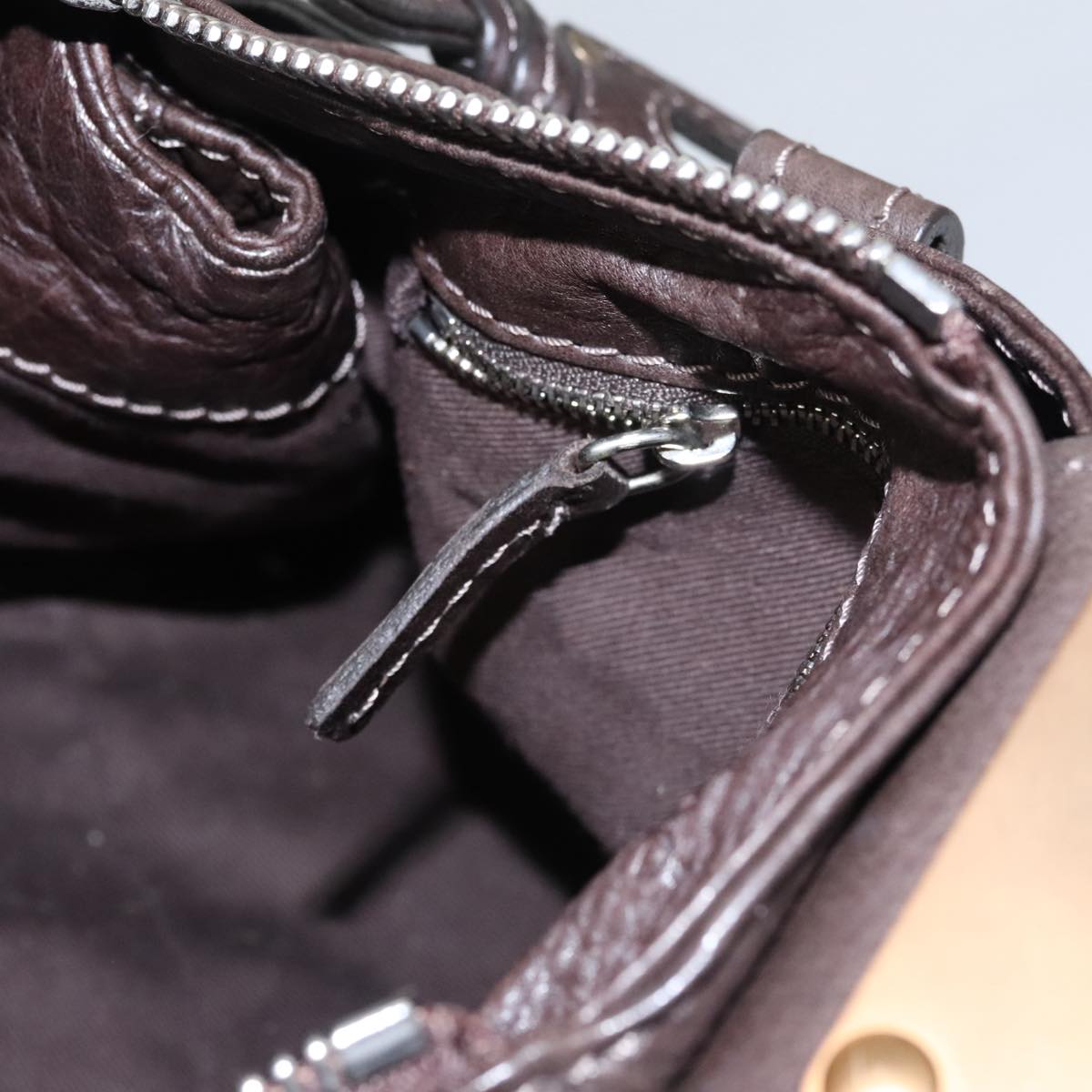 Side view of Chloe handbag Brown premium designer bag