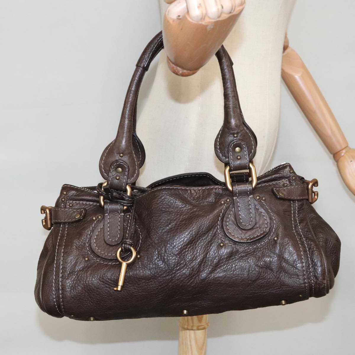 Chloe designer handbag leather closeup detail