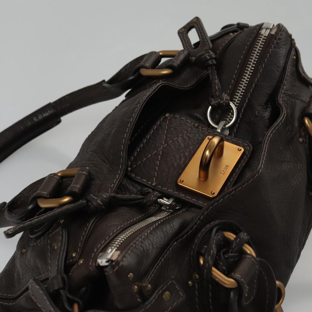 Chloe authentic luxury handbag Brown leather craftsmanship