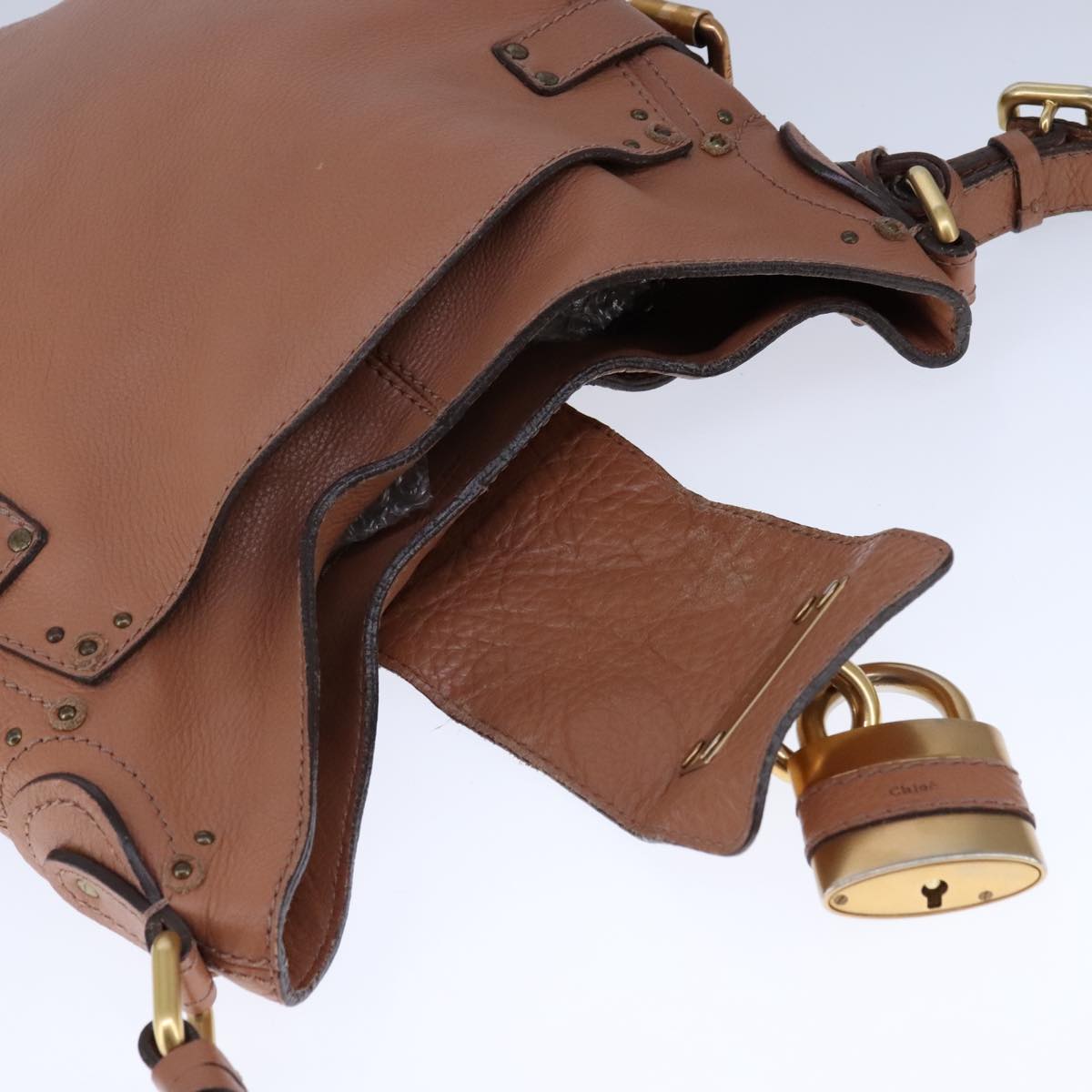 Chloe authentic luxury shoulder bag Brown leather craftsmanship