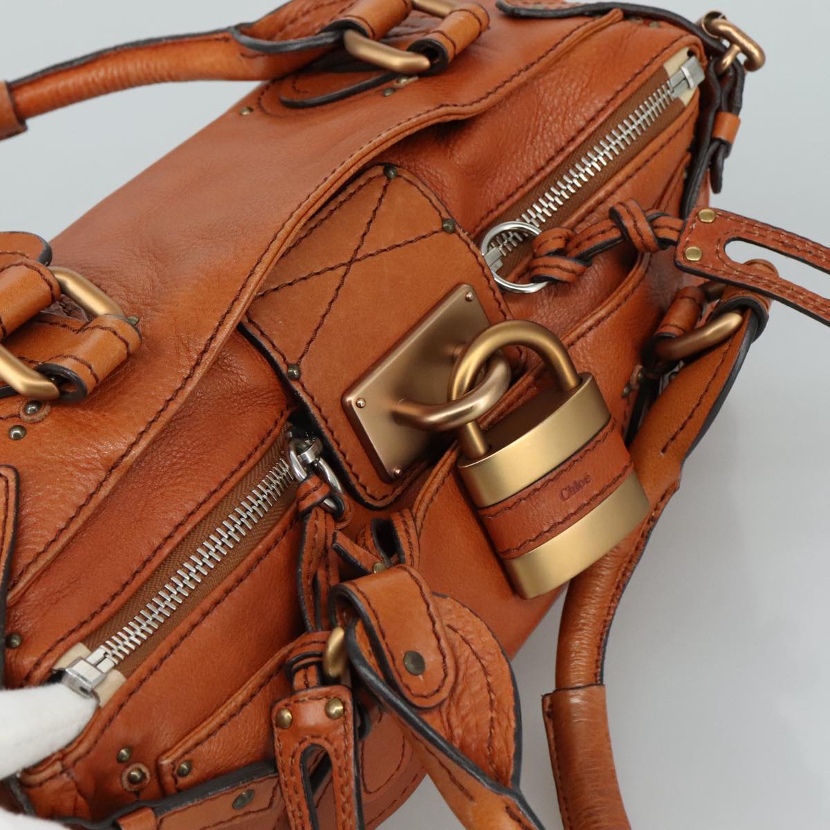 Chloe designer handbag leather closeup detail