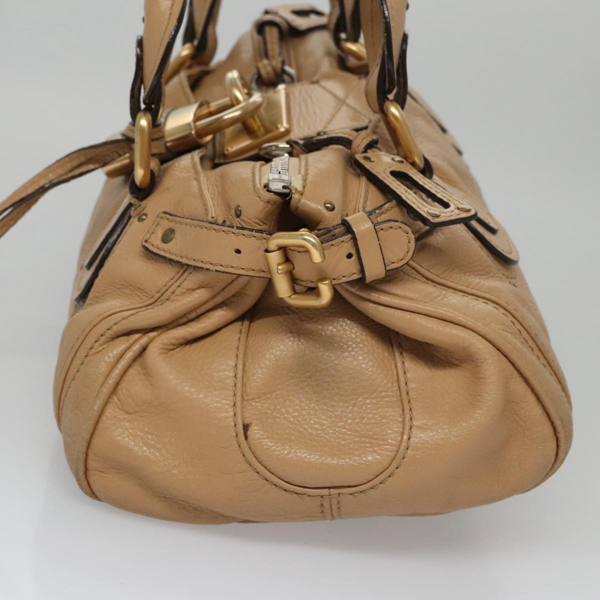 Side view of Chloe handbag Beige premium designer bag