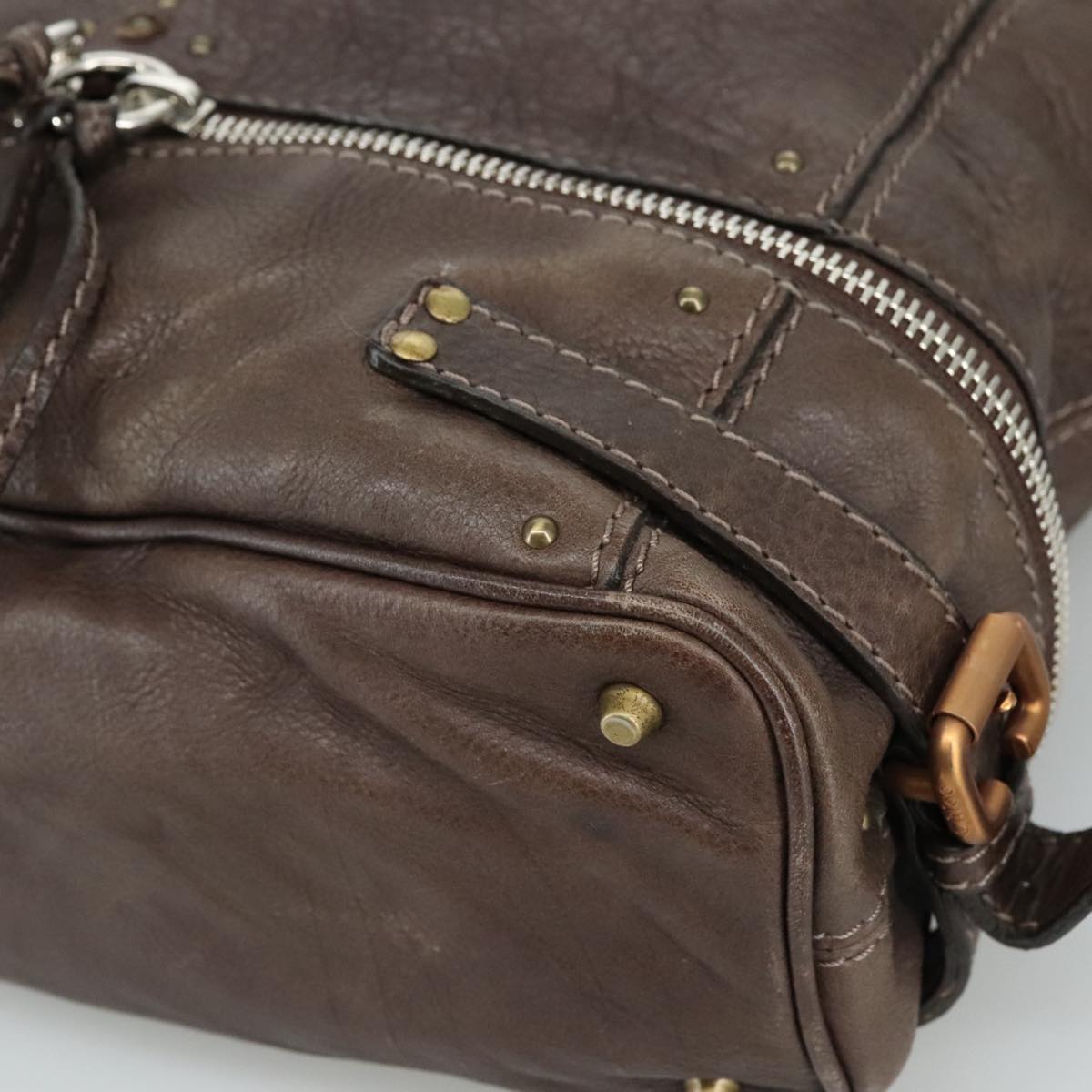 Side view of Chloe shoulder bag Brown premium designer bag