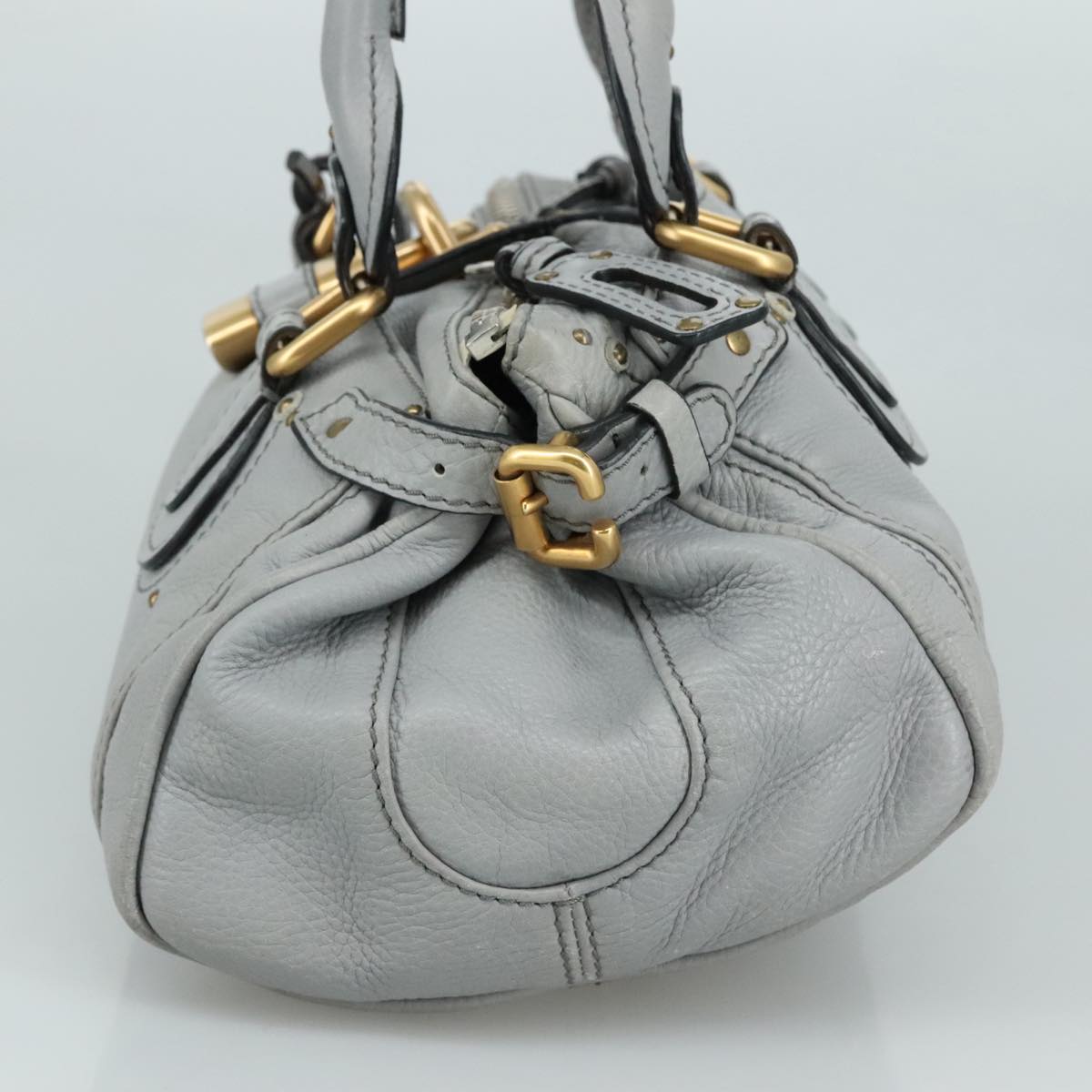 Side view of Chloe handbag Gray premium designer bag