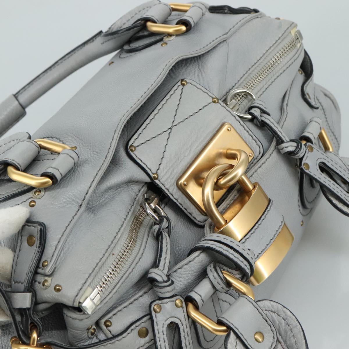 Chloe designer handbag leather closeup detail