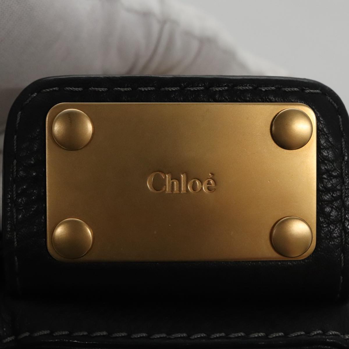 Chloe authentic luxury handbag Black leather craftsmanship