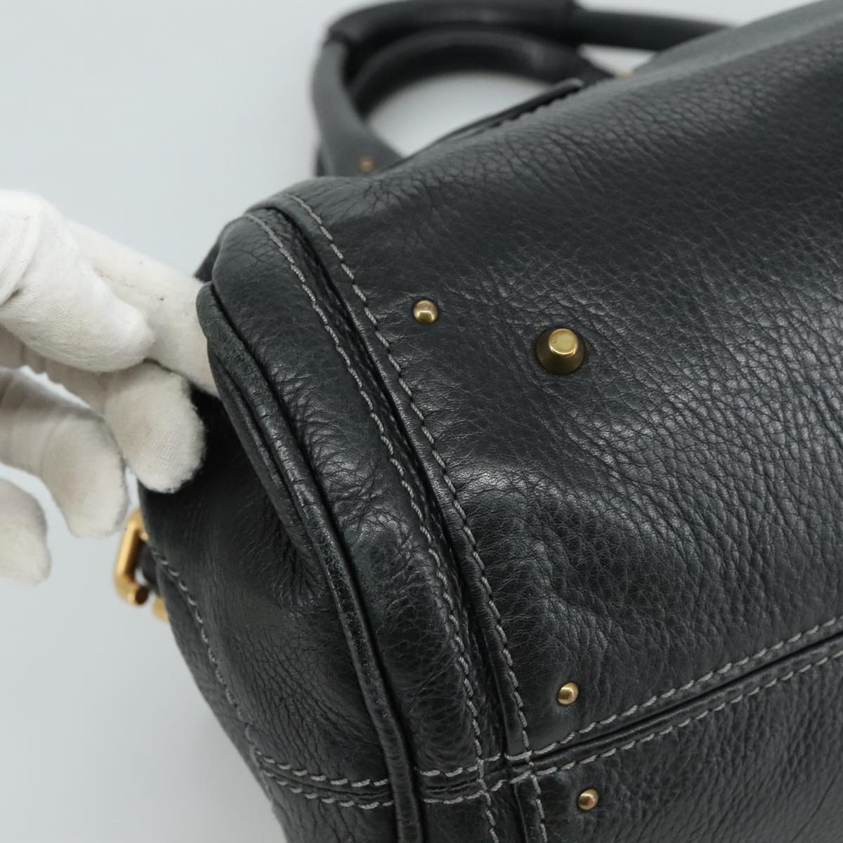 Side view of Chloe handbag Black premium designer bag