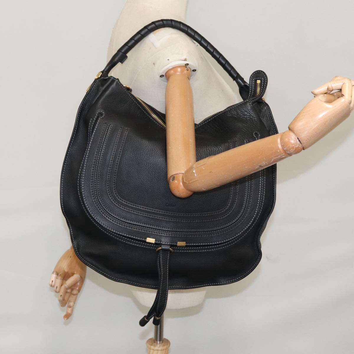 Side view of Chloe handbag Black premium designer bag