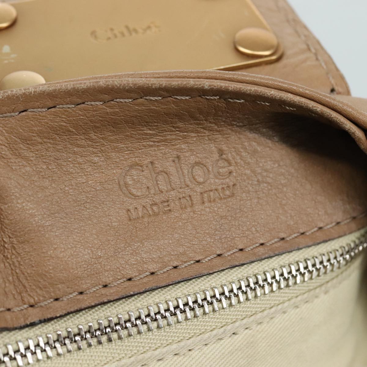 Chloe designer handbag leather closeup detail
