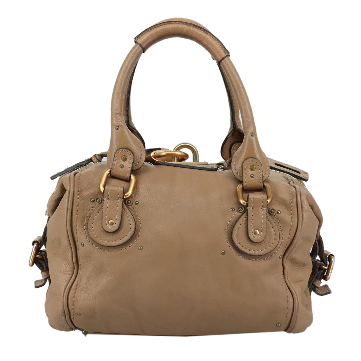 Side view of Chloe handbag Beige premium designer bag