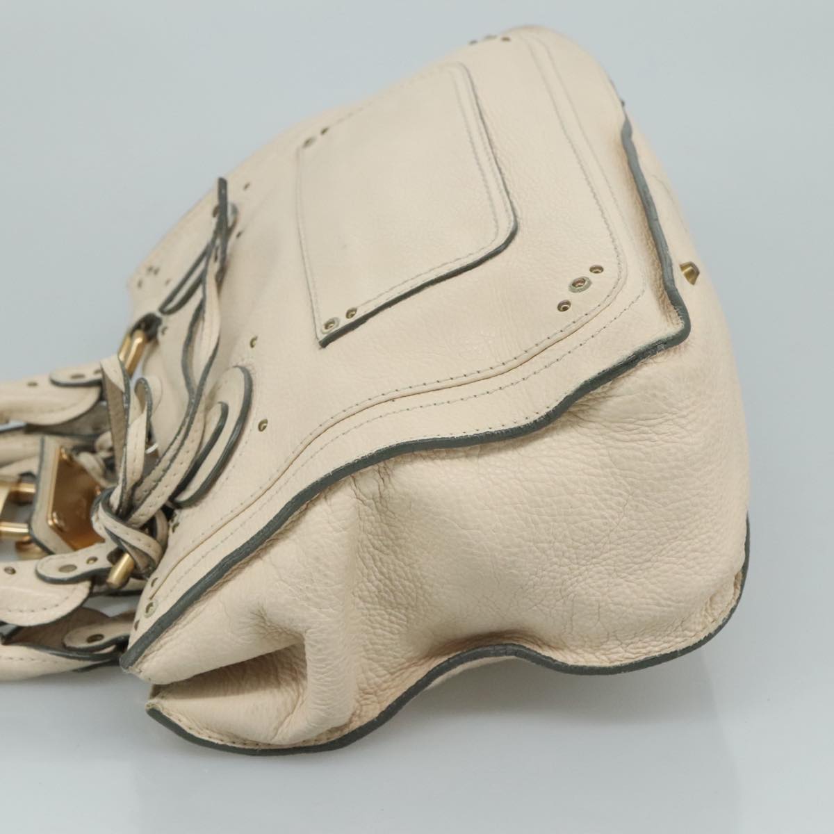 Chloe authentic luxury handbag Cream leather craftsmanship