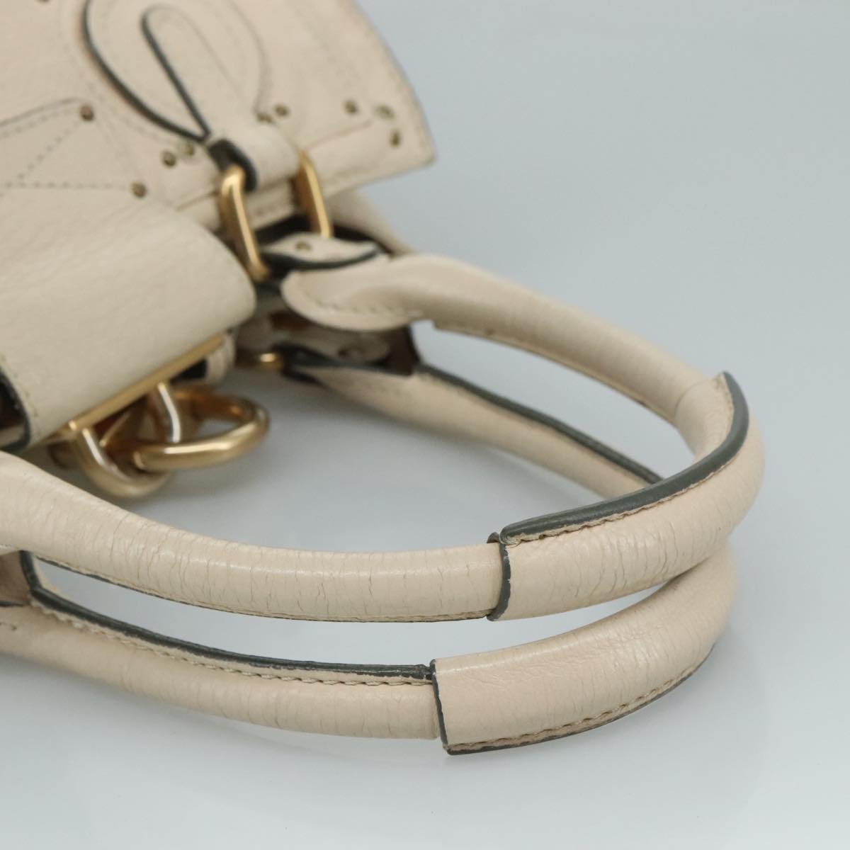 Side view of Chloe handbag Cream premium designer bag