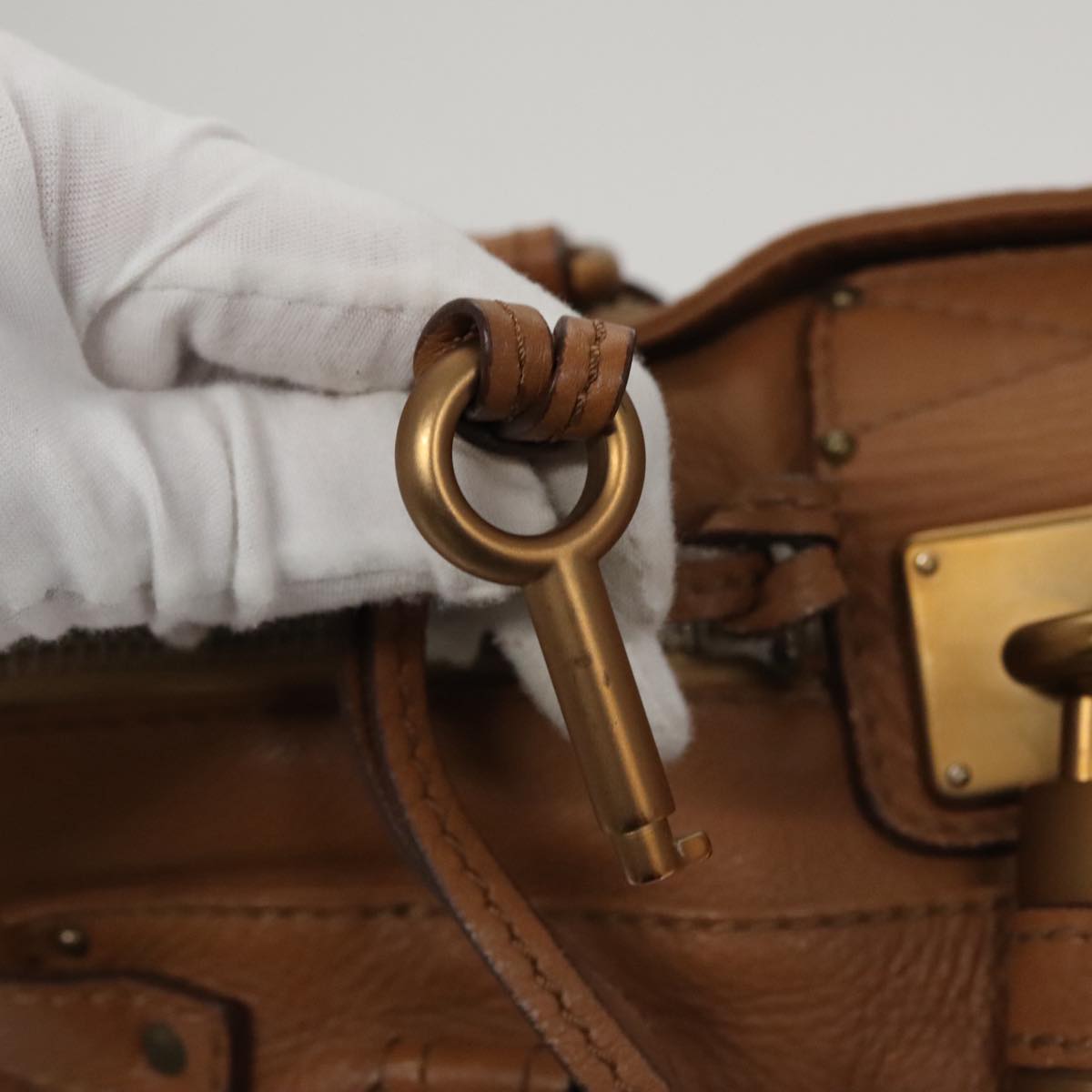 Side view of Chloe handbag Brown premium designer bag