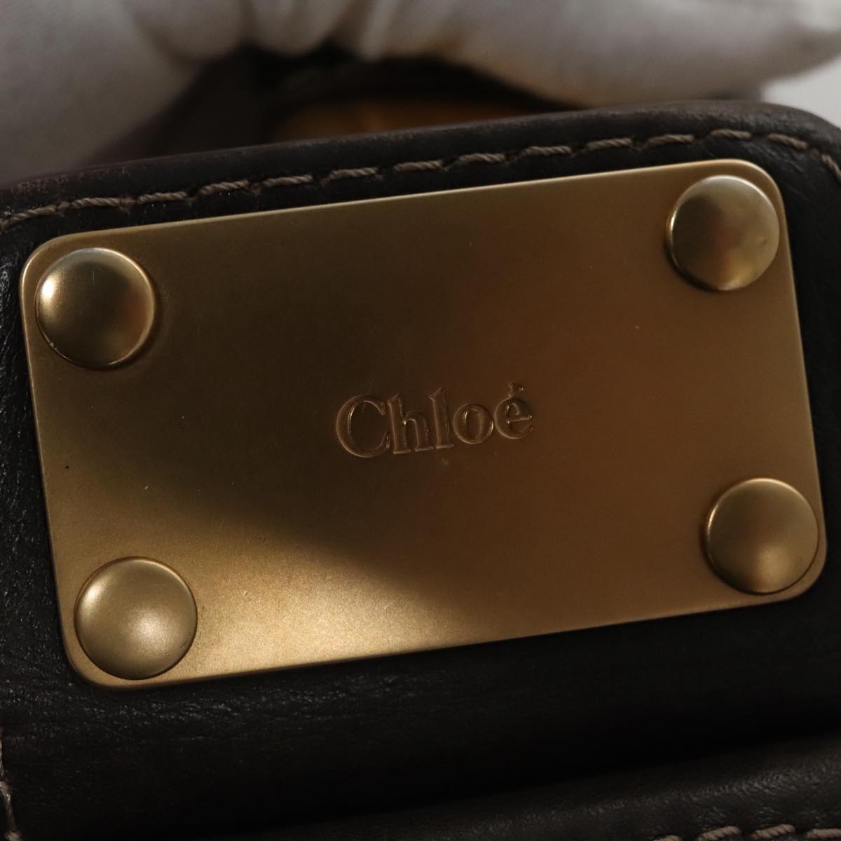 Side view of Chloe handbag Brown premium designer bag