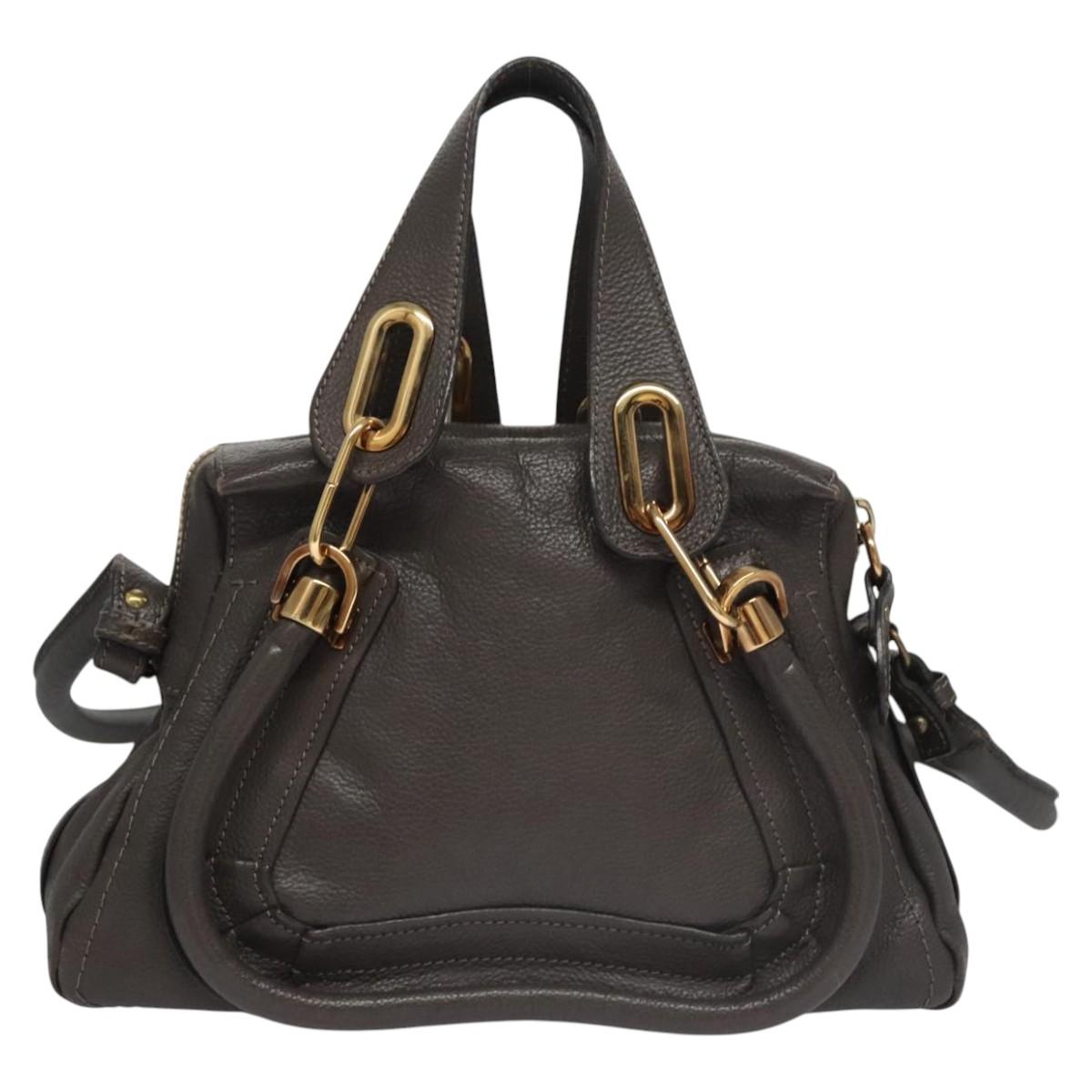 Chloe authentic luxury handbag Gray leather craftsmanship