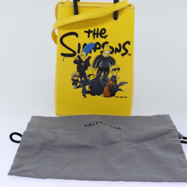 Balenciaga Phone Folder The Simpsons Bag Leather 2way Yellow 593826 | Designer Luxury Handbag