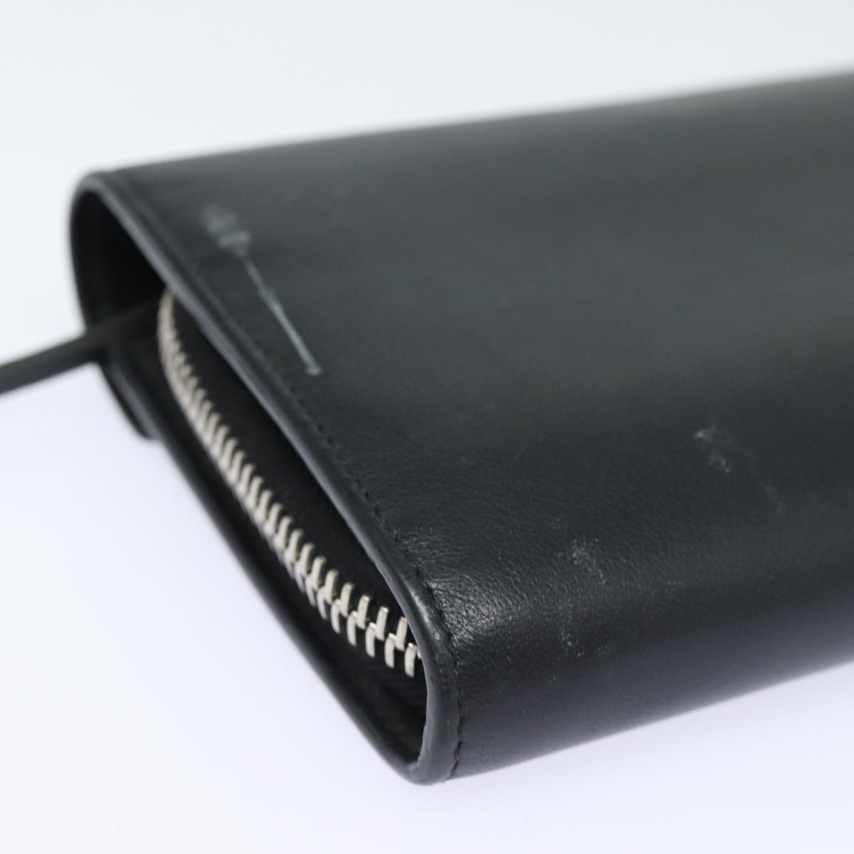 Balenciaga Paper Manny Long Wallet Leather Black Silver 371661 | Luxury Leather Wallet
