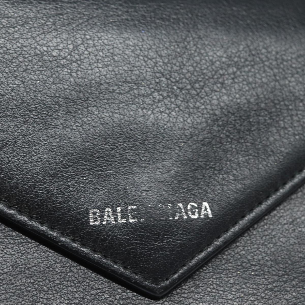 Balenciaga Paper Manny Long Wallet Leather Black Silver 371661 | Luxury Leather Wallet