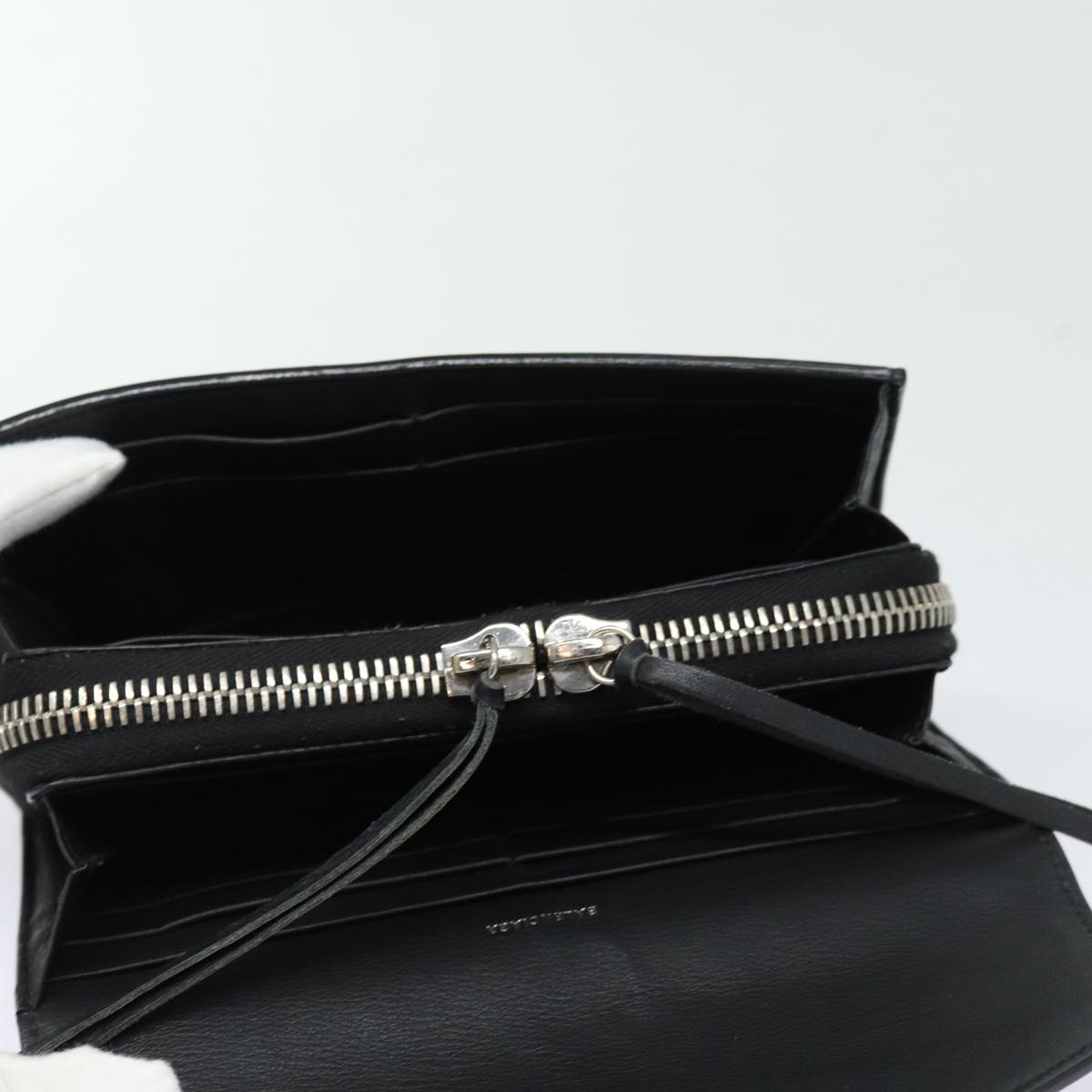 Balenciaga Paper Manny Long Wallet Leather Black Silver 371661 | Luxury Leather Wallet