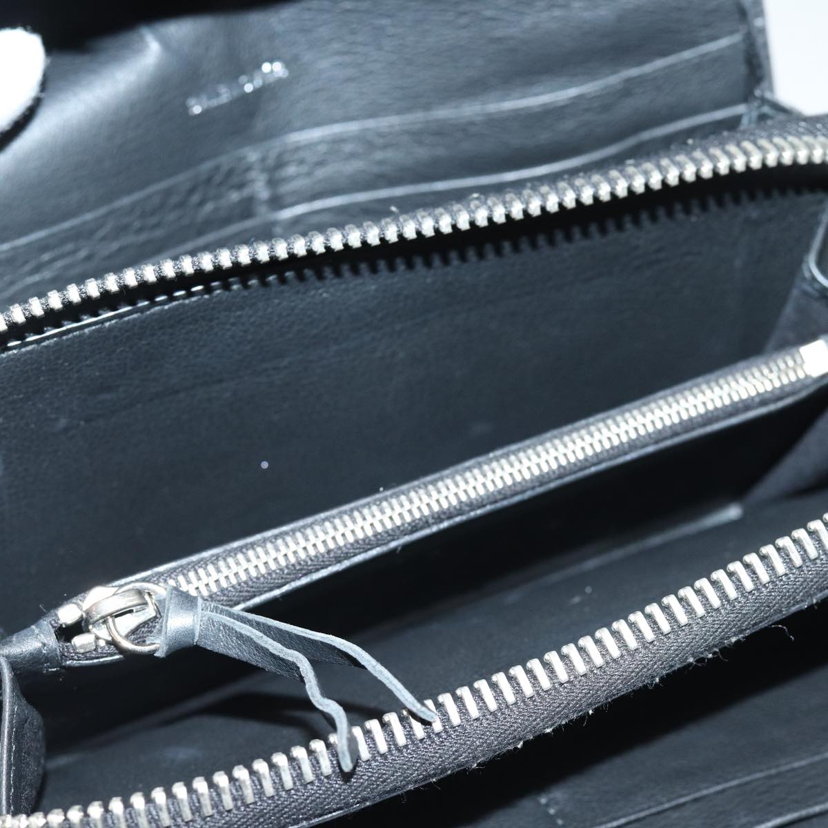 Balenciaga Paper Manny Long Wallet Leather Black Silver 371661 | Luxury Leather Wallet
