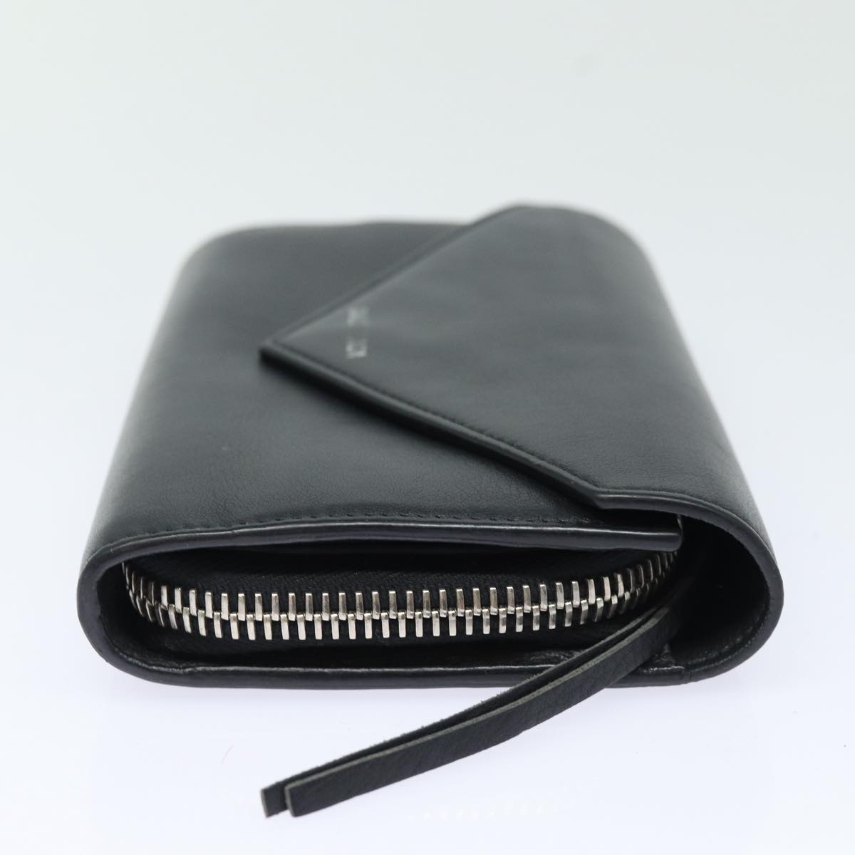 Balenciaga Paper Manny Long Wallet Leather Black Silver 371661 | Luxury Leather Wallet