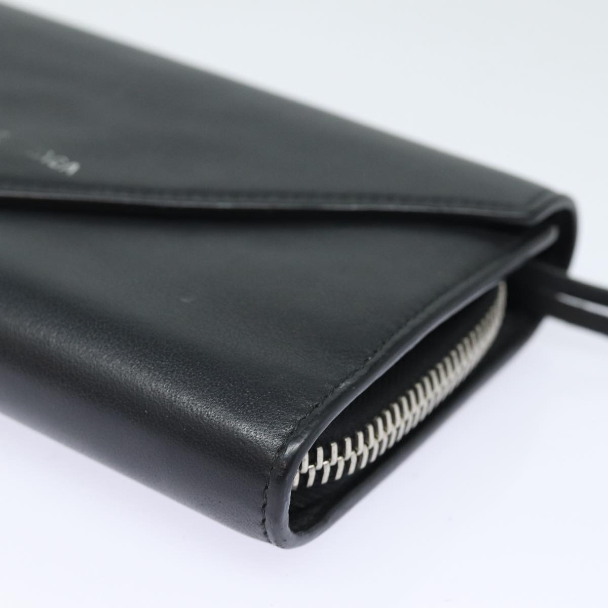 Balenciaga Paper Manny Long Wallet Leather Black Silver 371661 | Luxury Leather Wallet