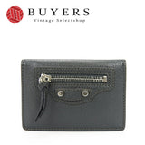 Balenciaga authentic luxury wallet Gray leather craftsmanship