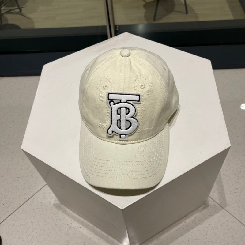 Close-up detail view of Burberry unisex cap