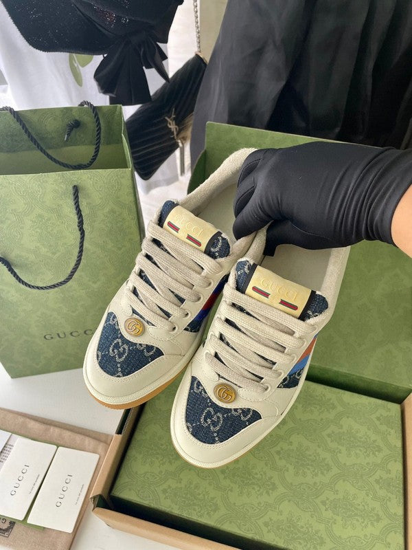 Gucci tonal black luxury sneakers view 4 bold athletic profile