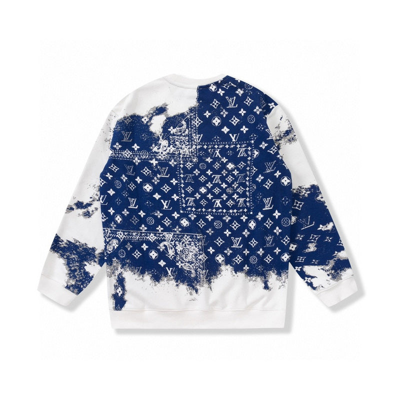 Side profile of Louis Vuitton luxury clothing with signature branding