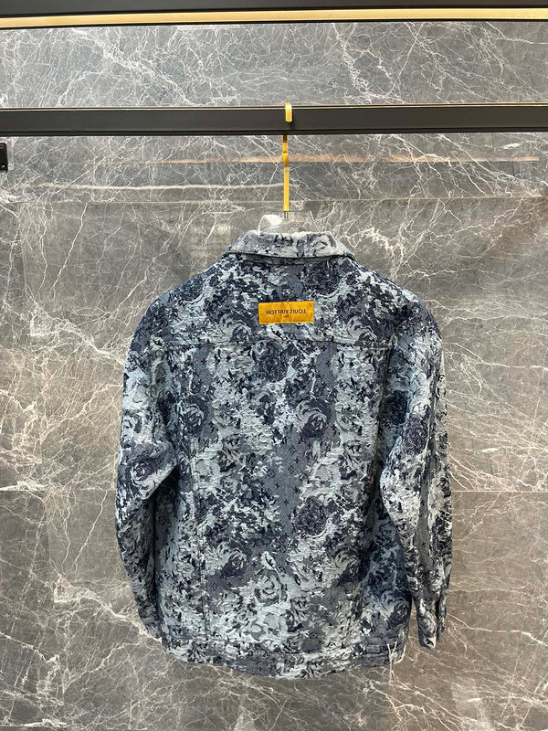Side profile of Louis Vuitton luxury clothing with logo-detail design