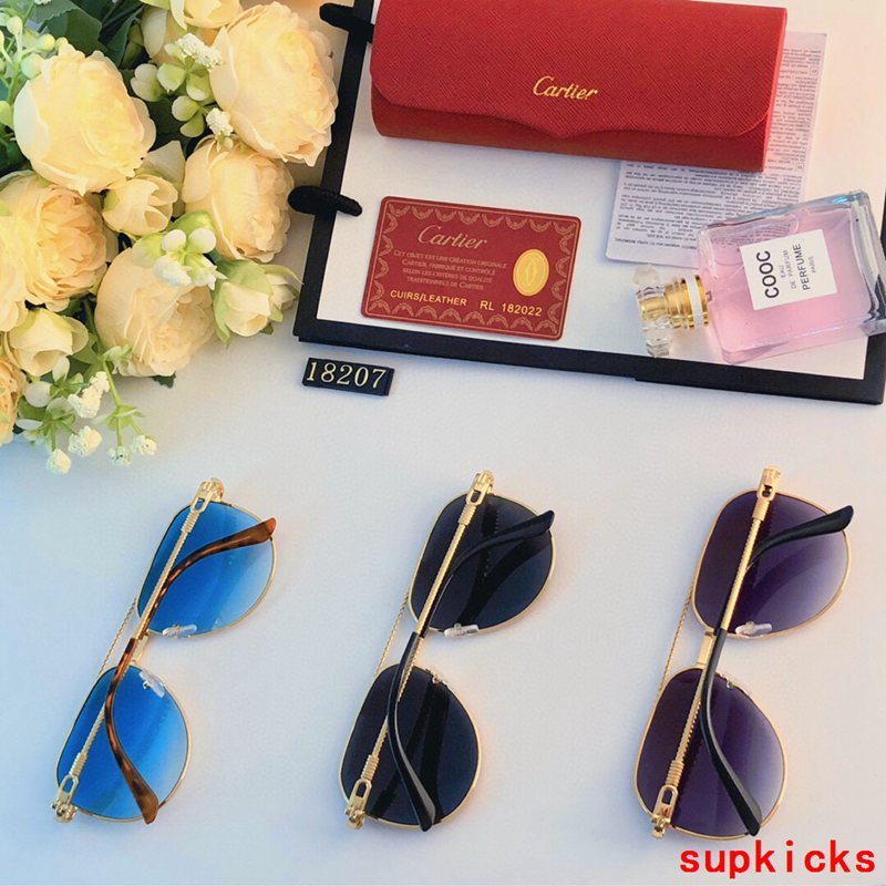 Close-up detail view of Cartier unisex sunglasses