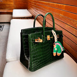 Close-up detail of understated bag design