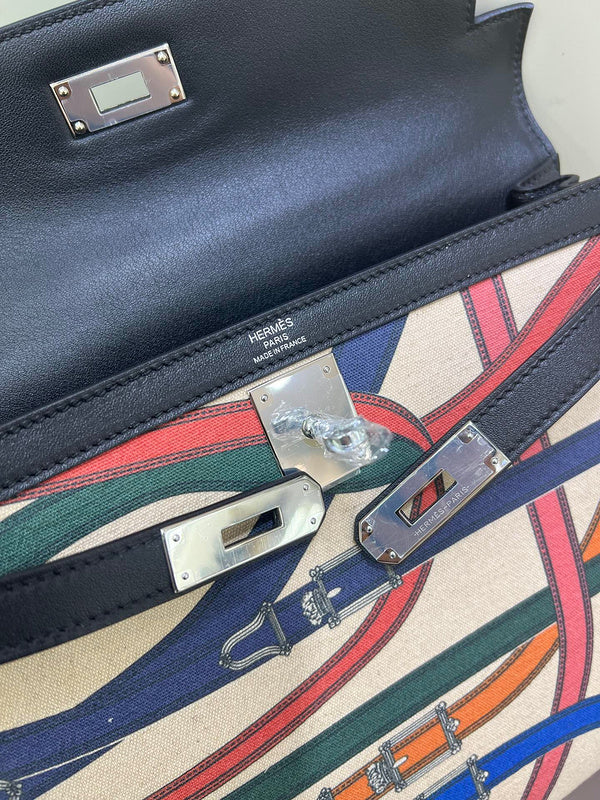 Side view of contemporary structured handbag