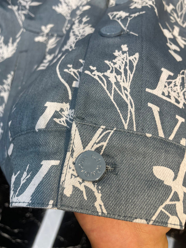 Front view of Louis Vuitton luxury clothing with label-forward styling