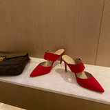 Louis Vuitton Nude Slingback Heels - Angled View