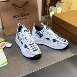 Burberry shoes Style 078 - front view, classic monogram styling